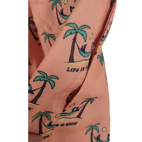 Life is Good Beachy Palm Tree Orange Boys Summer Beachy Swim Trunks 6 - Picture 3 of 4